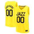 Elroe Custom U.Jazz Fanatics Yellow Fast Break Replica Jerseys - Icon Edition