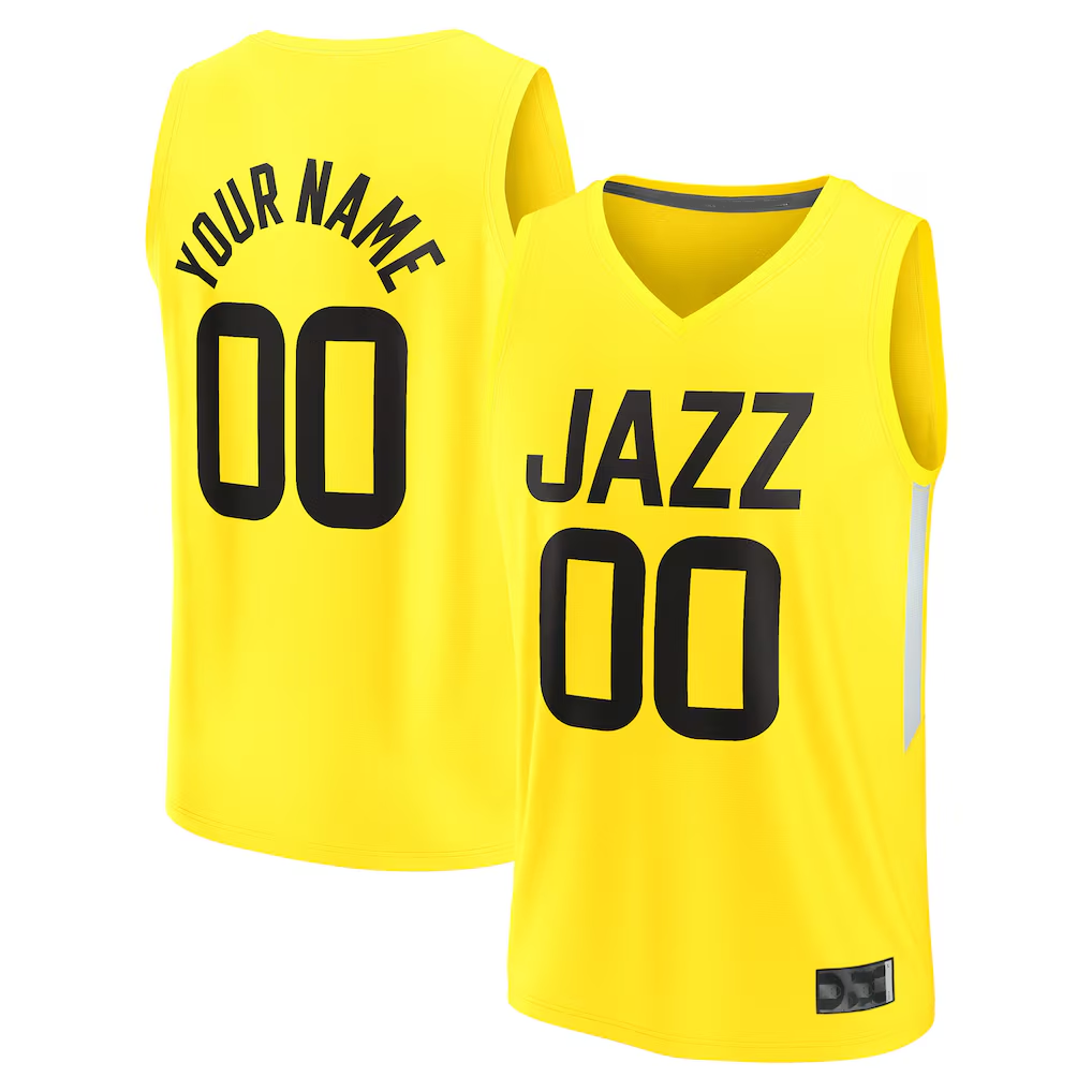Elroe Custom U.Jazz Fanatics Yellow Fast Break Replica Jerseys - Icon Edition