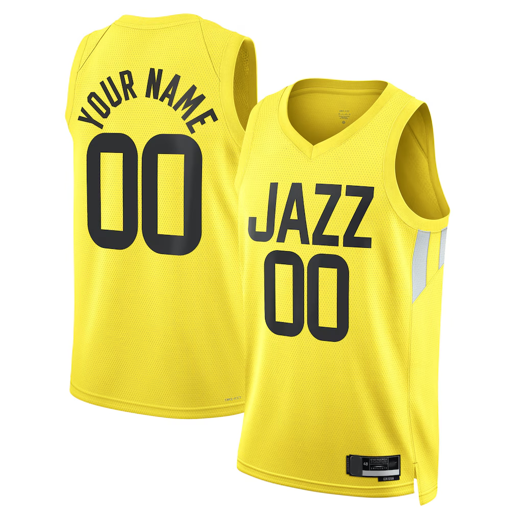 Elroe Custom U.Jazz Gold Swingman Jerseys - Icon Edition