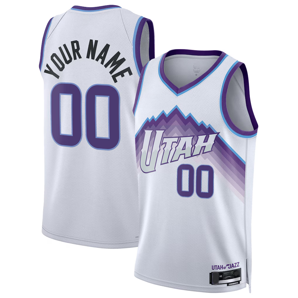 Elroe Custom U.Jazz White Swingman Jerseys - Association Edition