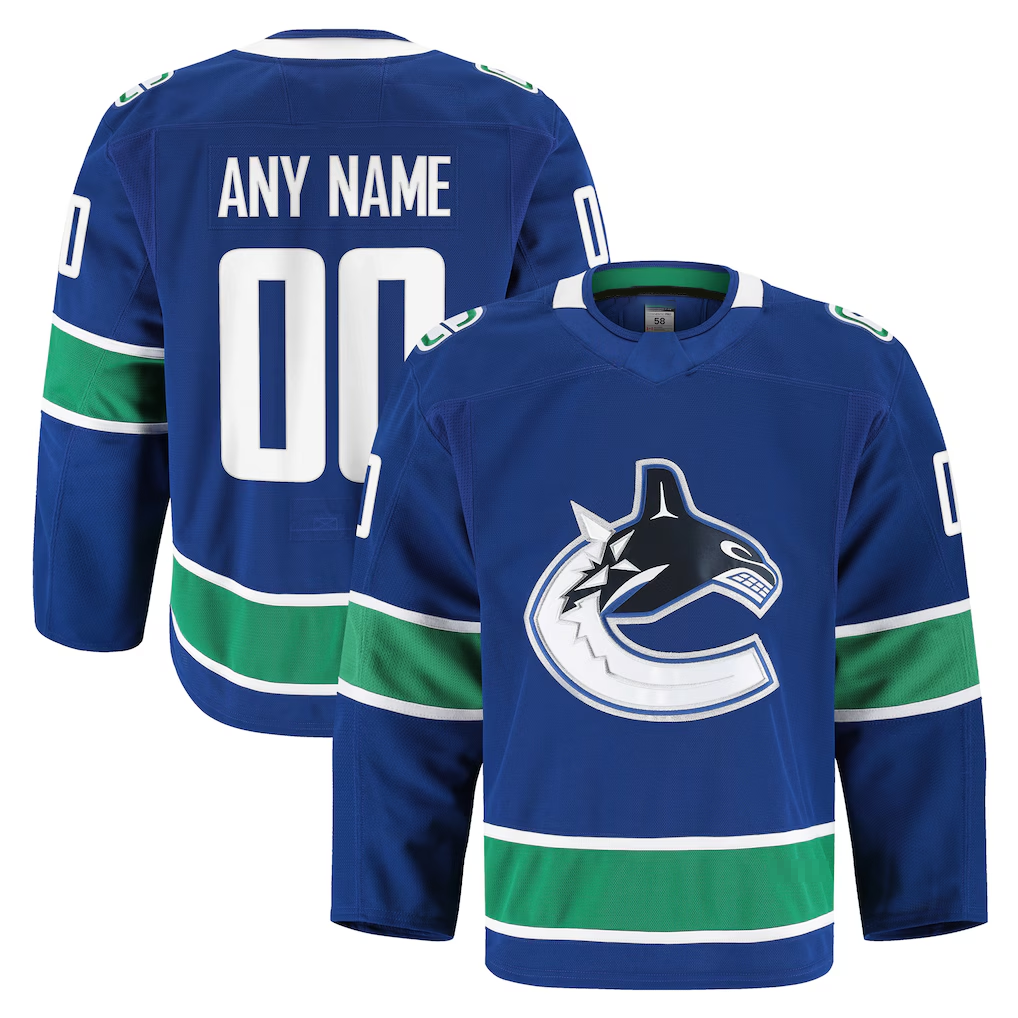 Elroe Custom V.Canucks Blue Home Authentic Pro Jerseys
