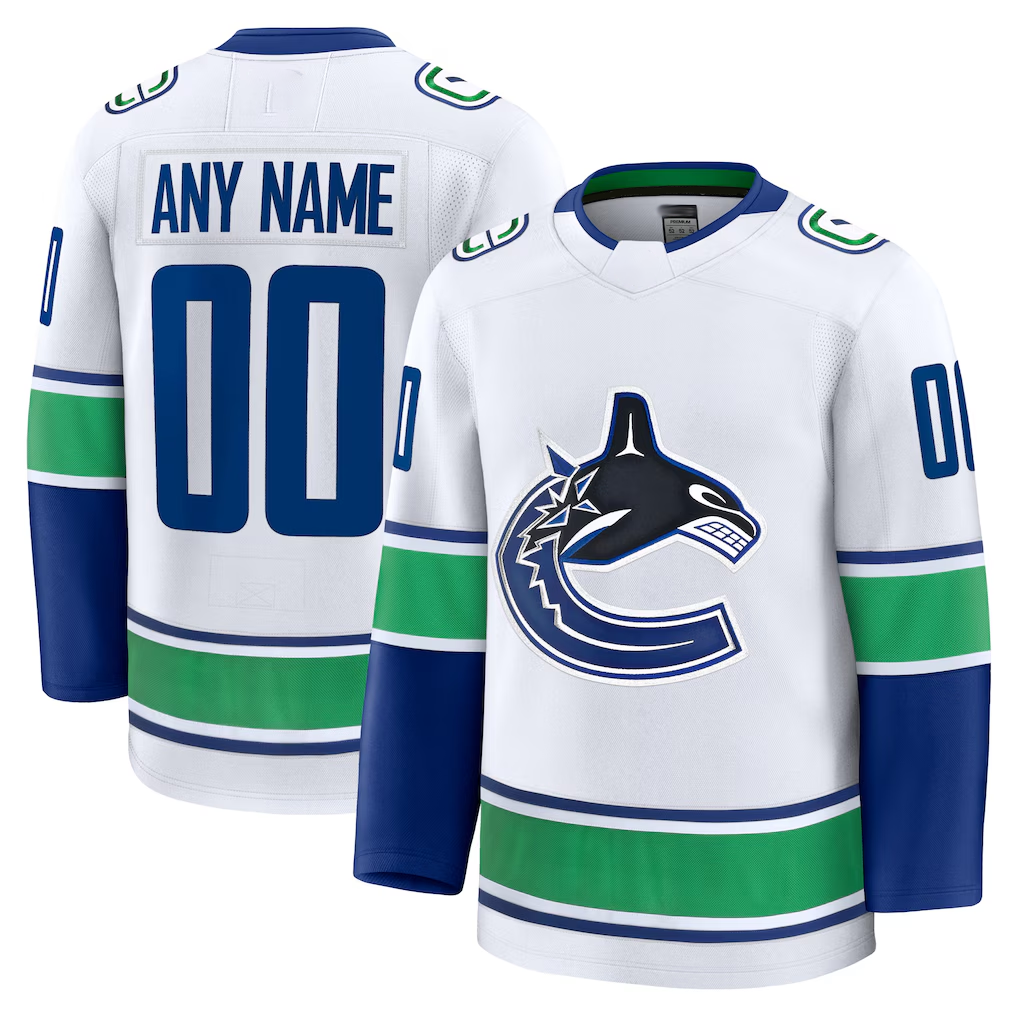 Elroe Custom V.Canucks White Away Premium Jerseys