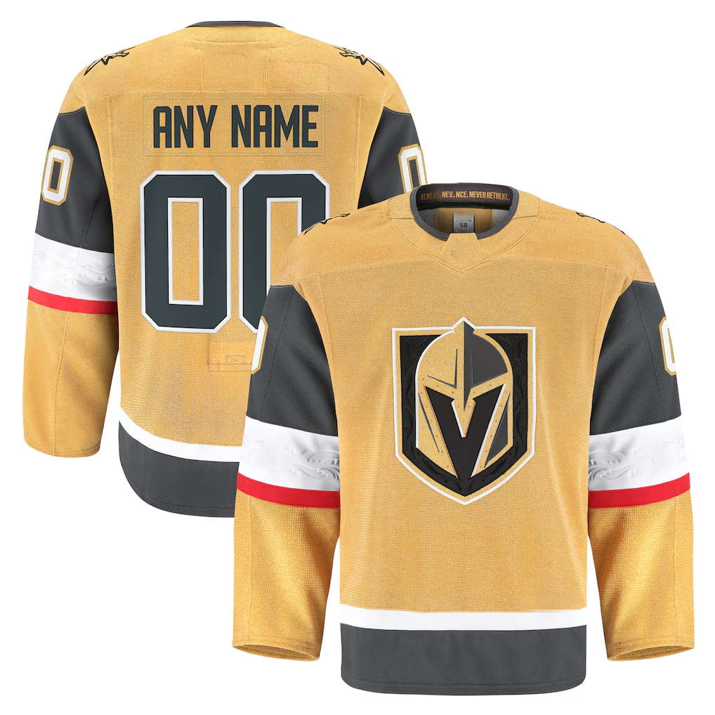 Elroe Custom V.Golden Knights Gold Home Authentic Pro Jerseys
