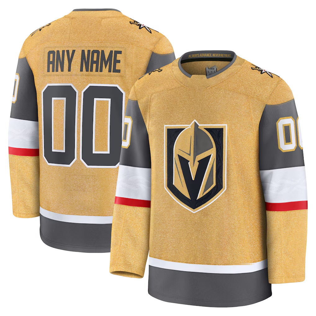 Elroe Custom V.Golden Knights Gold Home Premium Jerseys