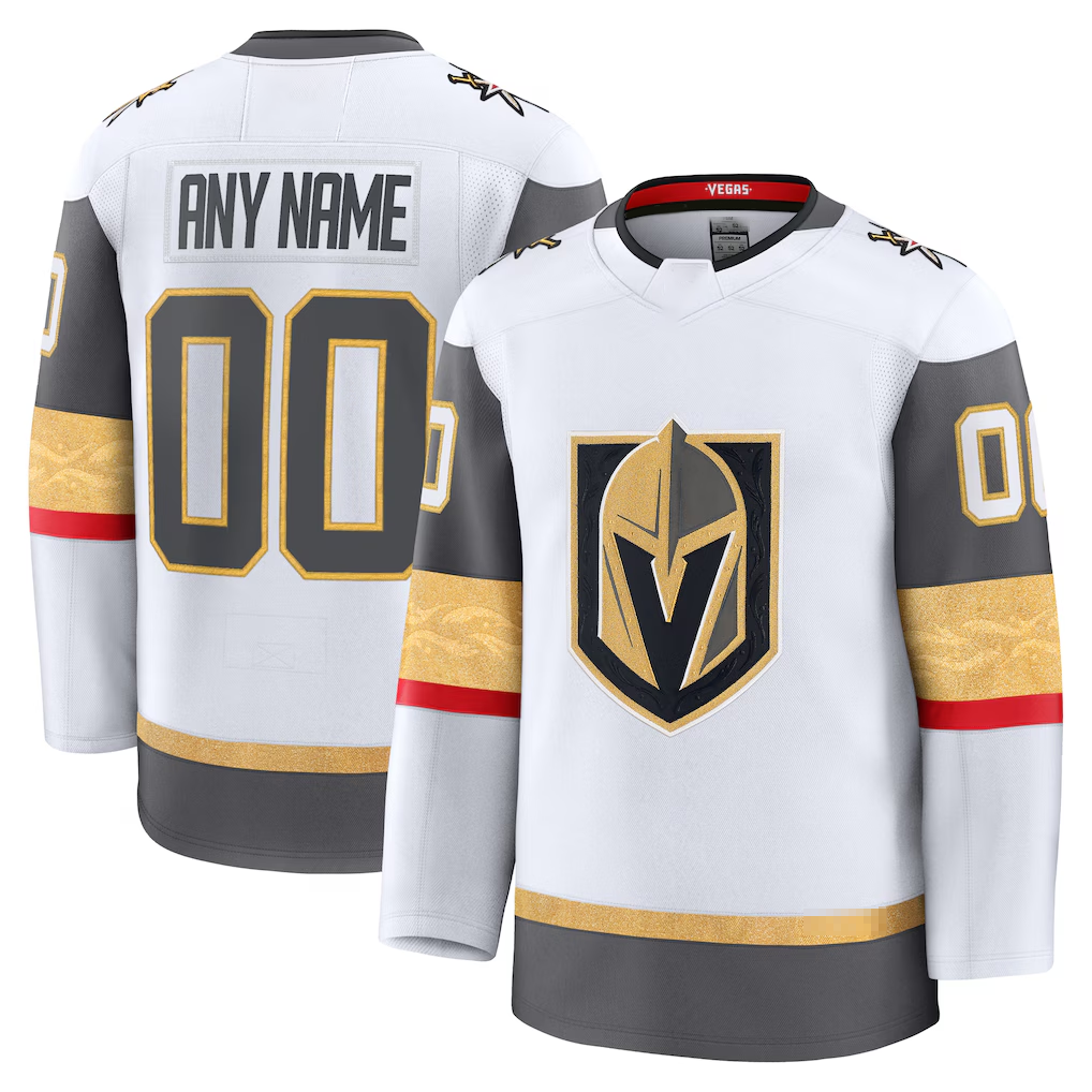Elroe Custom V.Golden Knights White Away Premium Jerseys