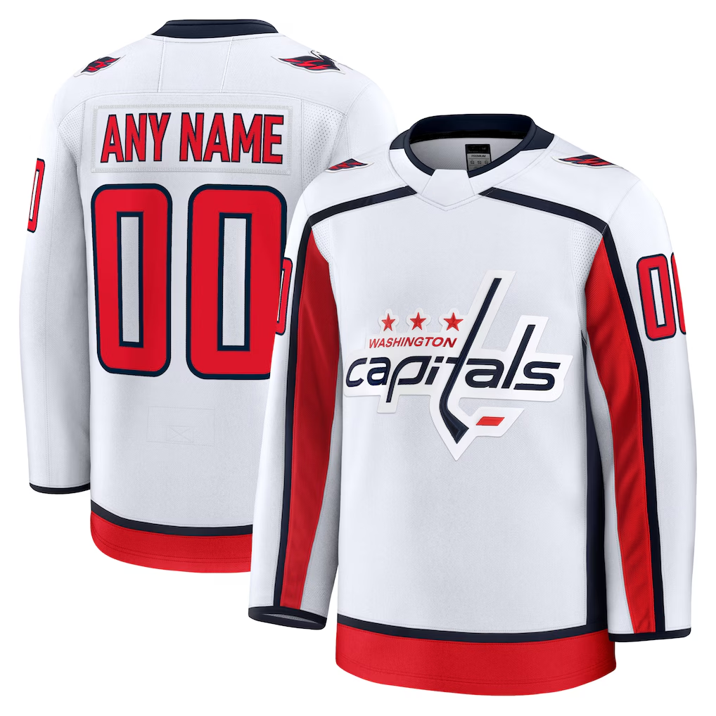 Elroe Custom W.Capitals White Away Premium Jerseys