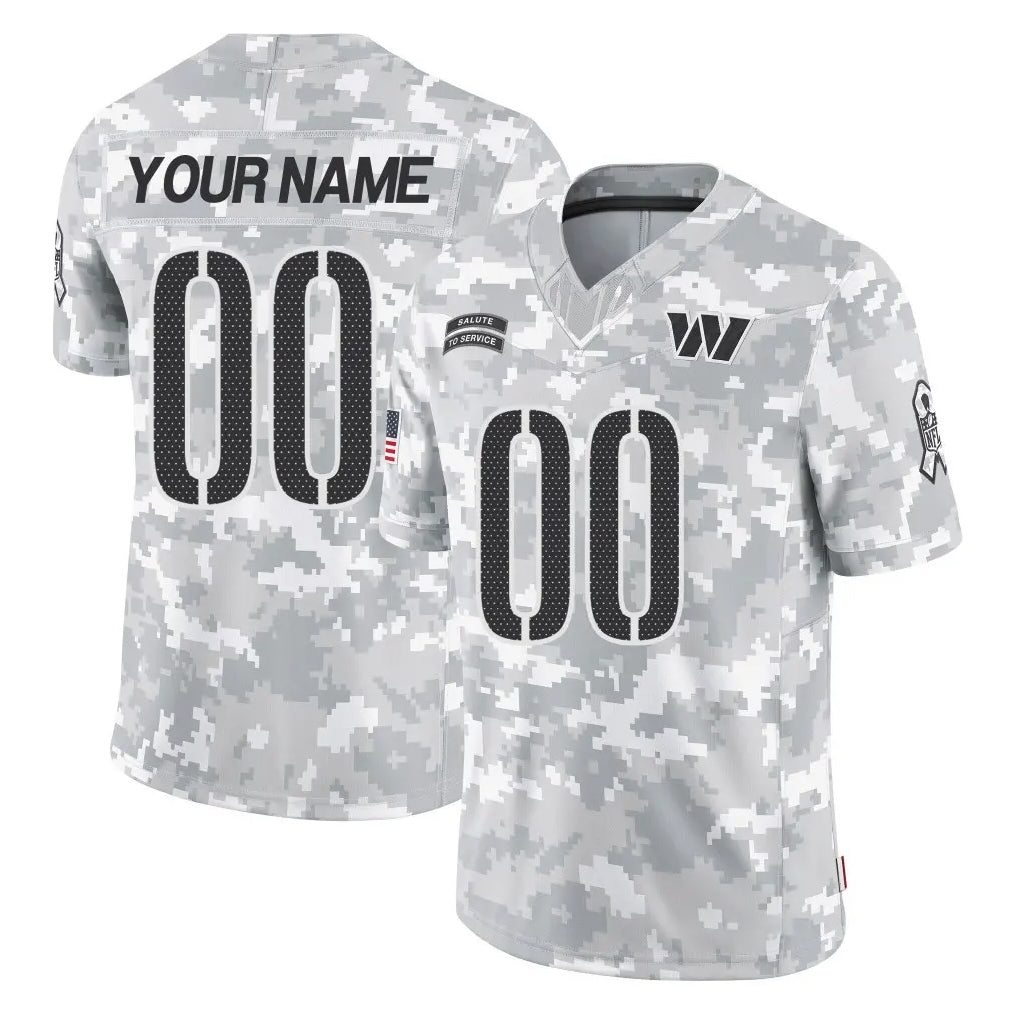 Elroe Custom W.Commanders Arctic Camo Limited Salute To Service Home Game Any Name & Numbers Stitched Jerseys