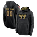 Elroe Custom W.Commanders Black Salute to Service Performance Pullover Hoodies Home Game Any Name & Numbers Stitched Jerseys