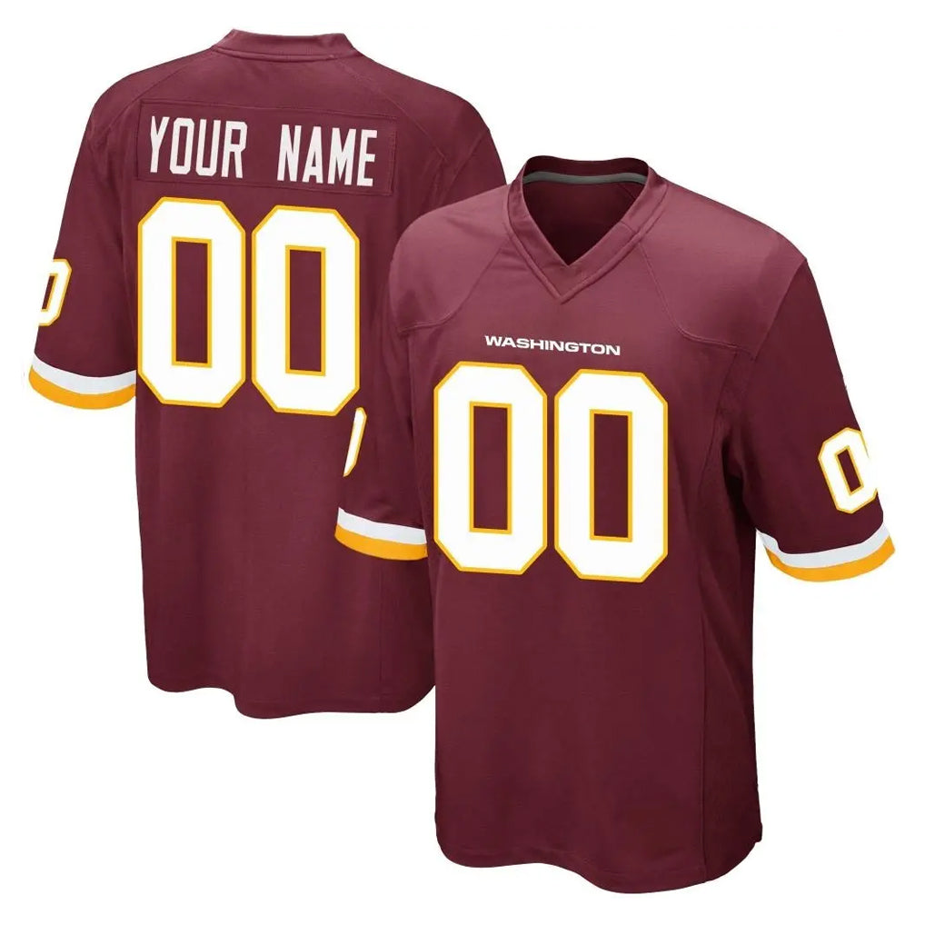 Elroe Custom W.Commanders Burgundy Team Color Home Game Any Name & Numbers Stitched Jerseys