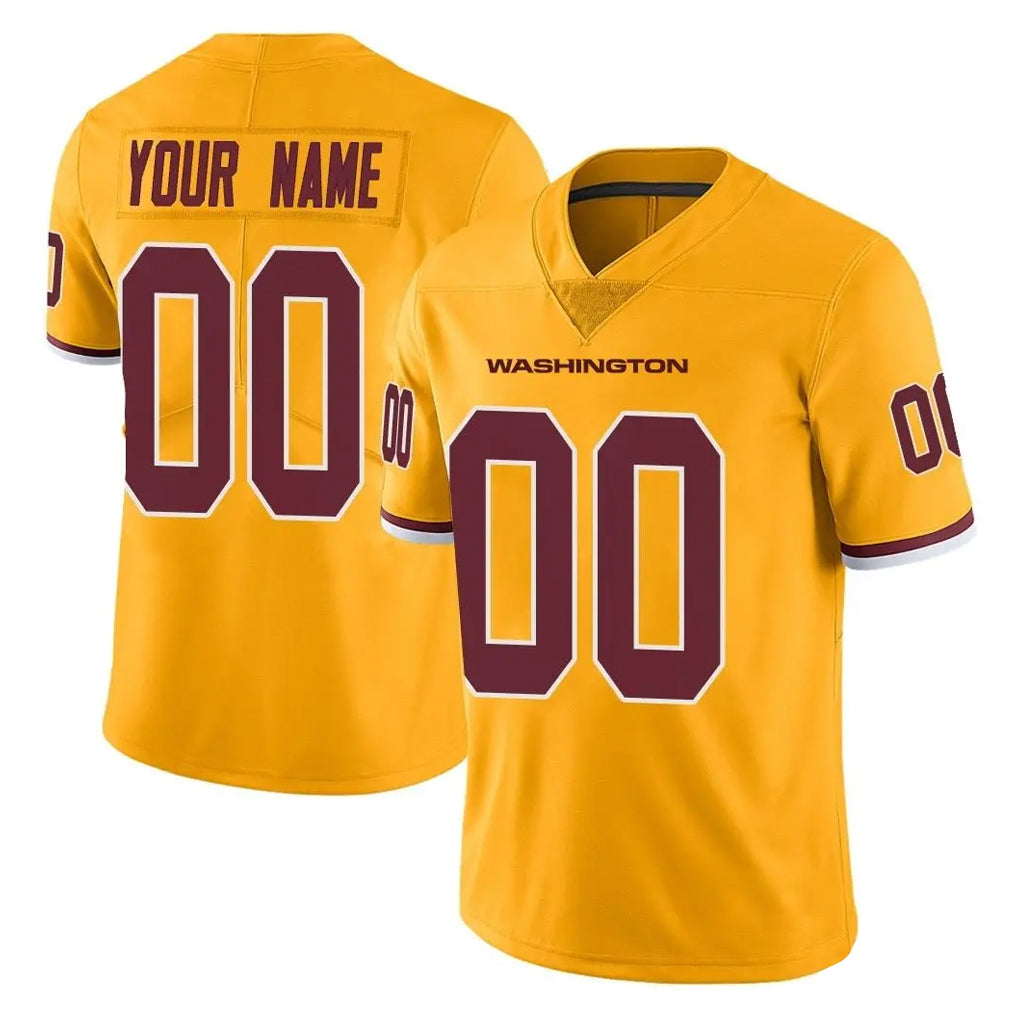 Elroe Custom W.Commanders Gold Limited Color Rush Home Game Any Name & Numbers Stitched Jerseys
