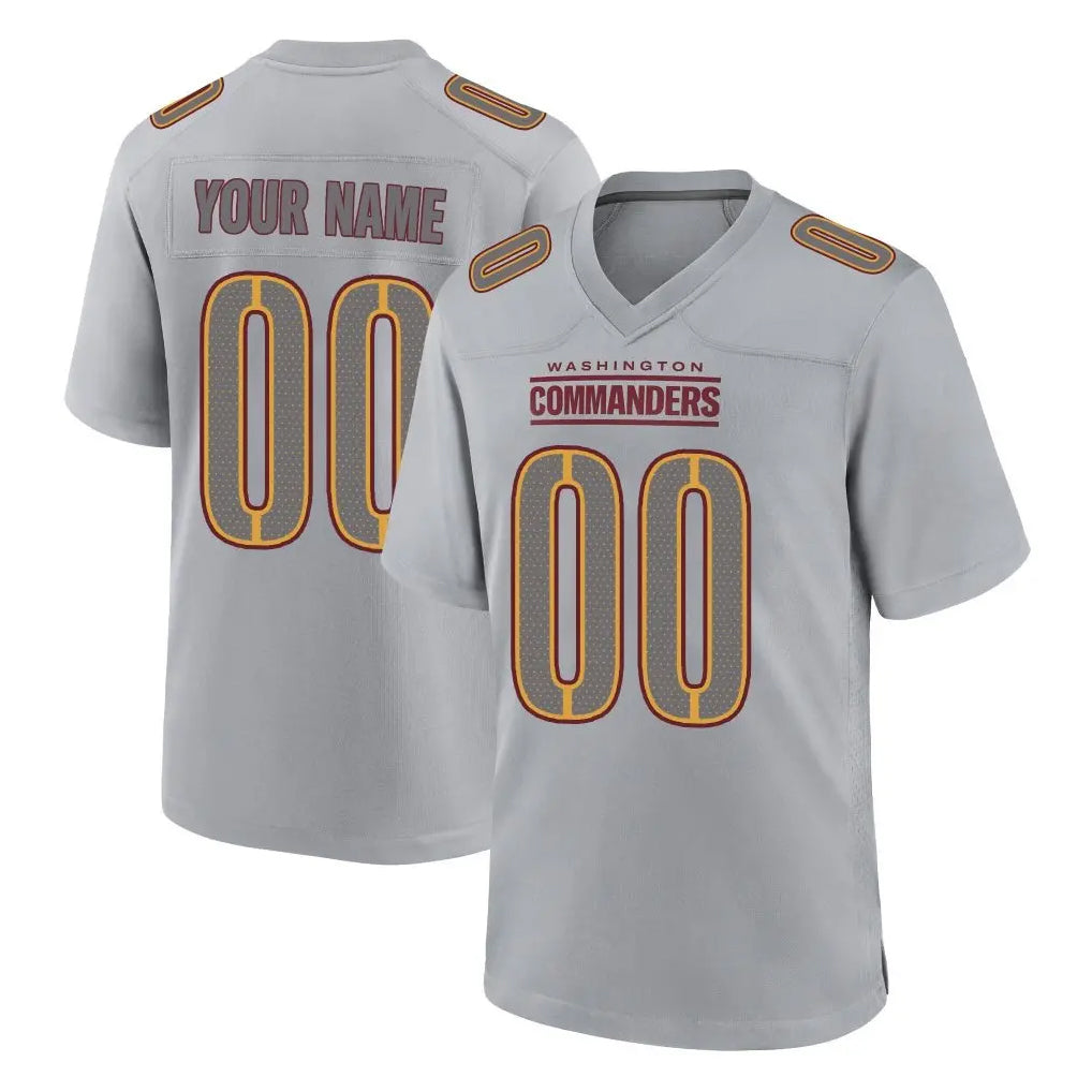 Elroe Custom W.Commanders Gray Atmosphere Fashion Home Game Any Name & Numbers Stitched Jerseys