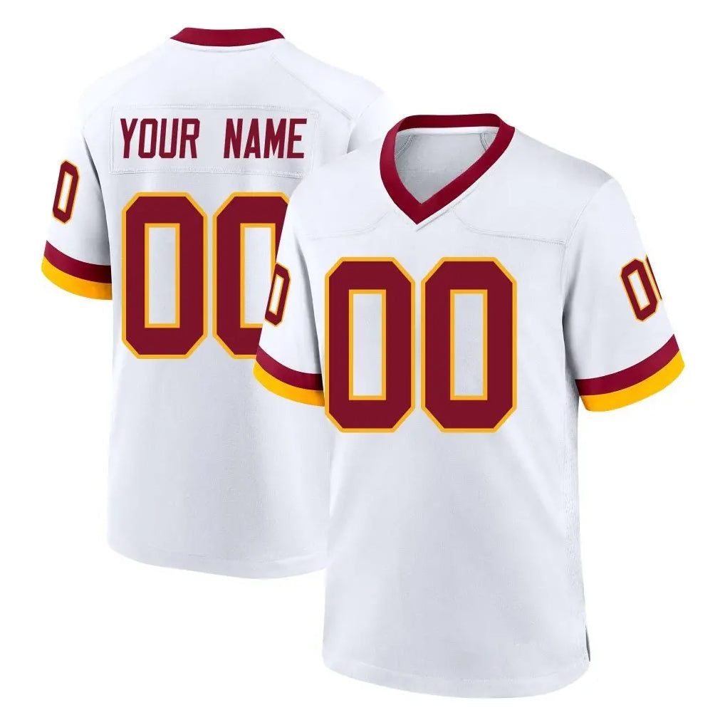 Elroe Custom W.Commanders White Home Game Any Name & Numbers Stitched Jerseys
