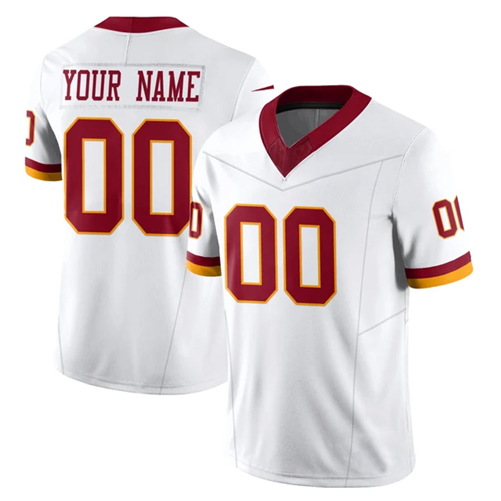 Elroe Custom W.Commanders White Limited Vapor F.U.S.E. Home Game Any Name & Numbers Stitched Jerseys