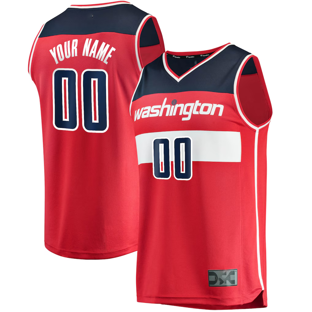 Elroe Custom W.Wizards Red Fast Break Replica Jerseys - Icon Edition