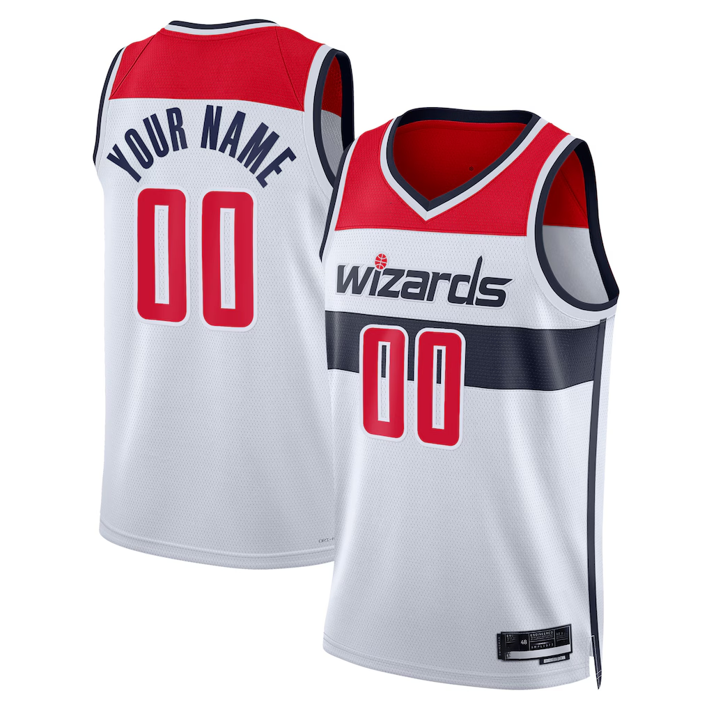 Elroe Custom W.Wizards White Swingman Jerseys - Association Edition