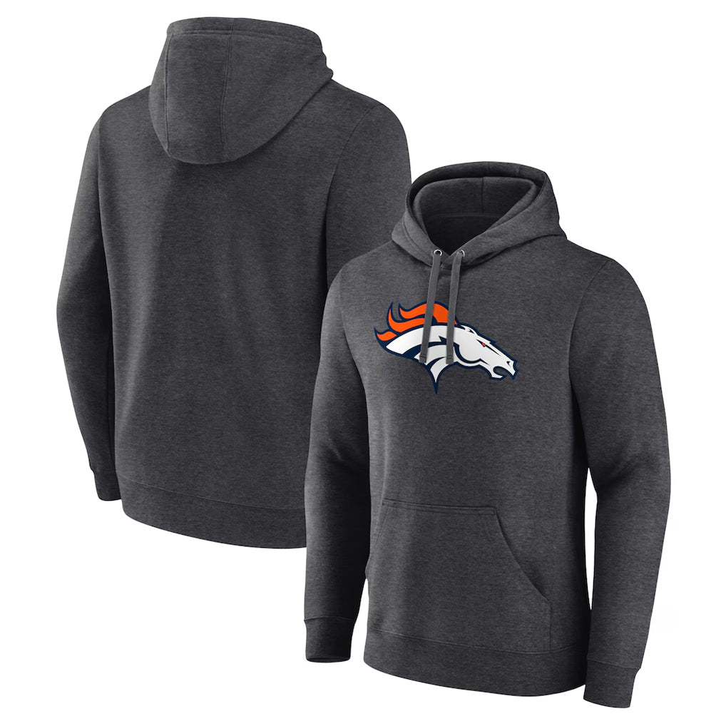 Elroe D.Broncos Ash One Color Pullover Hoodie Limited Blank Player Stitched Jerseys