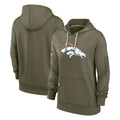 Elroe D.Broncos Olive Salute to Service Pullover Hoodies Limited Blank Player Stitched Jerseys