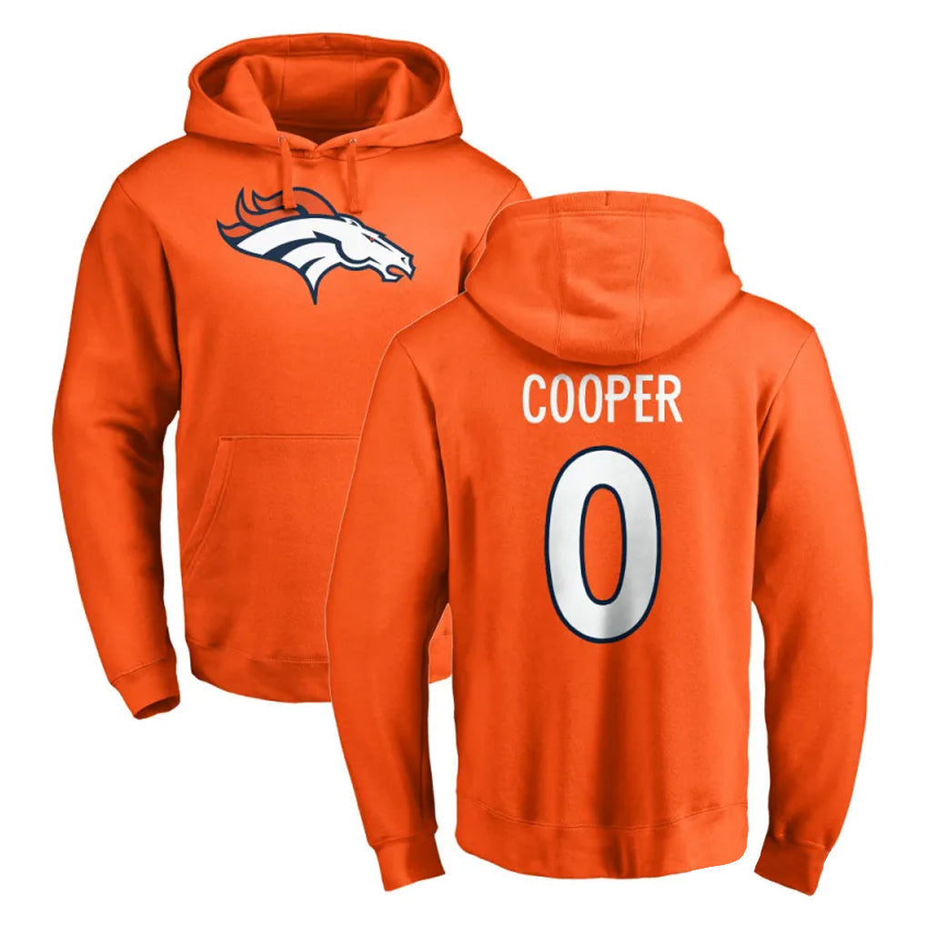Elroe D.Broncos #0 Jonathon Cooper Player Orange Pullover Hoodie Limited Stitched Jerseys
