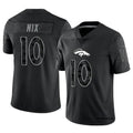 Elroe D.Broncos #10 Bo Nix Player Black RFLCTV Limited  Jerseys