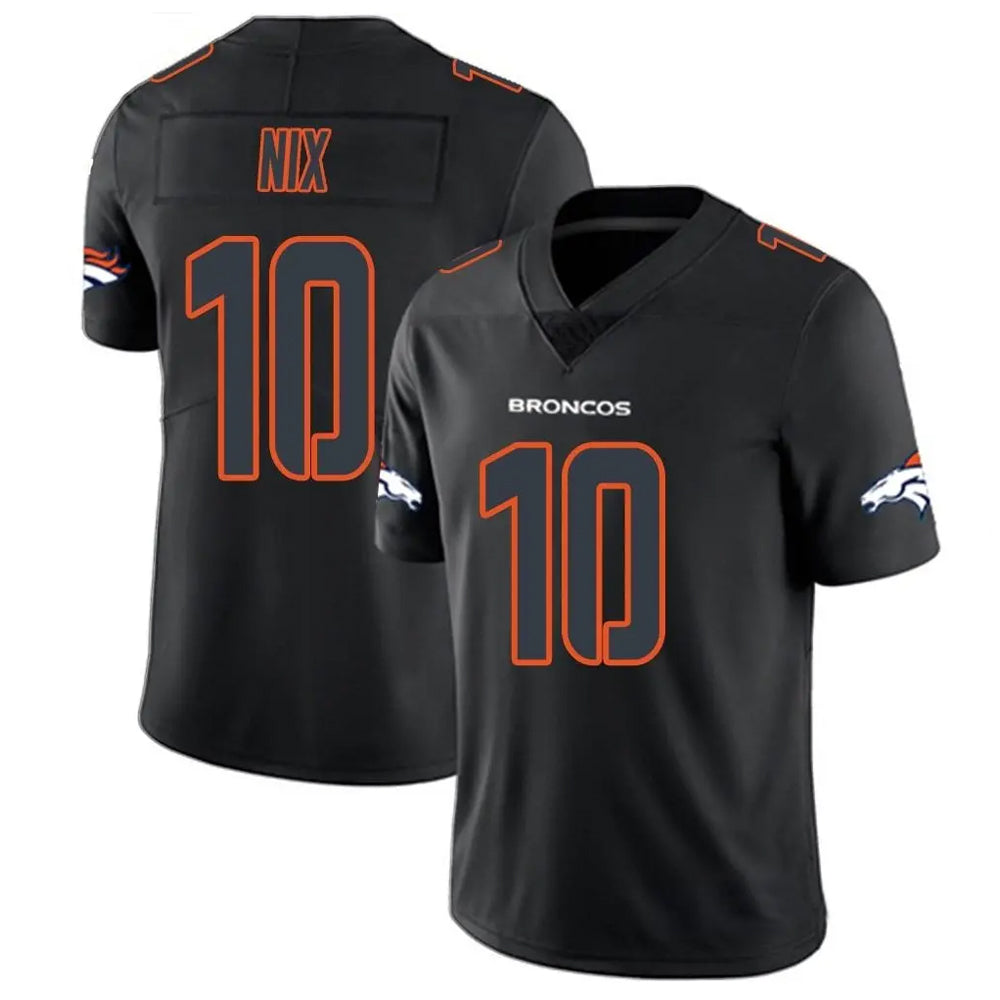 Elroe D.Broncos #10 Bo Nix Player Limited Black Impact Jerseys