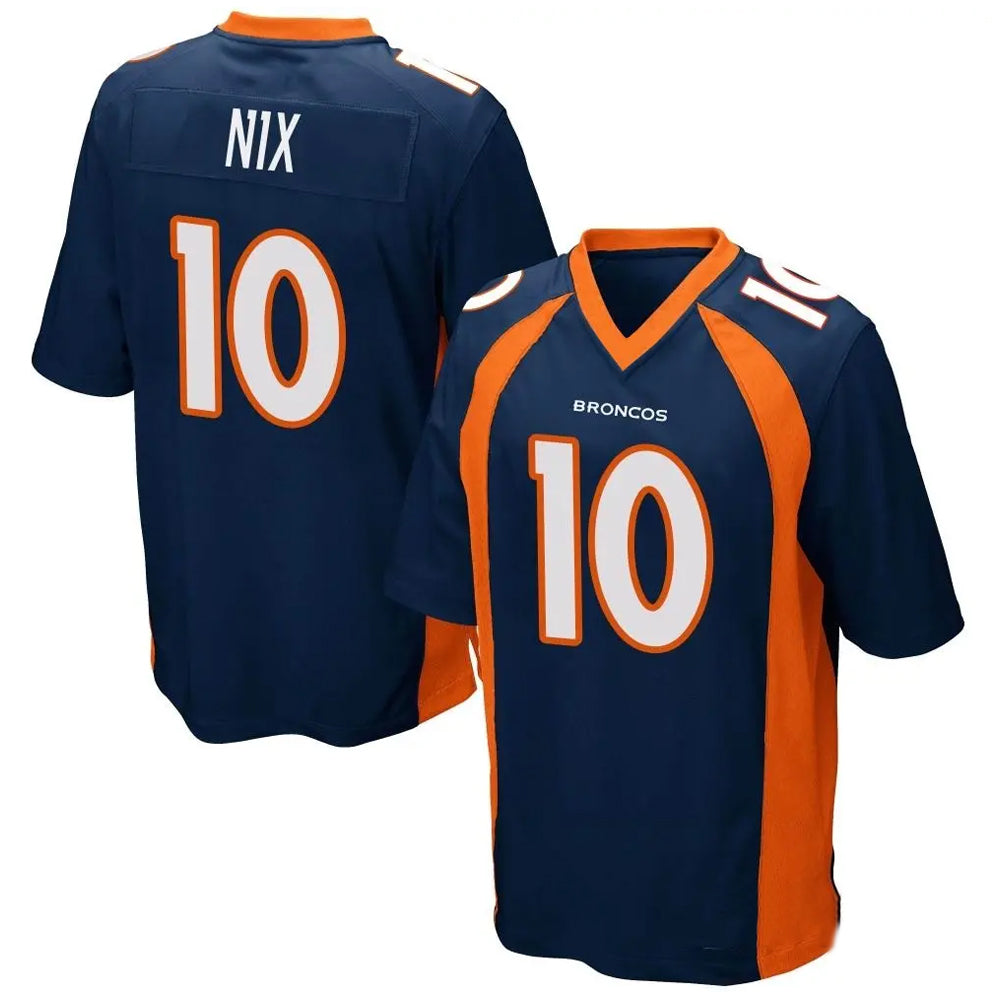 Elroe D.Broncos #10 Bo Nix Player Navy Game Stitched Jerseys