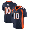 Elroe D.Broncos #10 Bo Nix Player Navy Vapor Untouchable Limited Game Stitched Jerseys