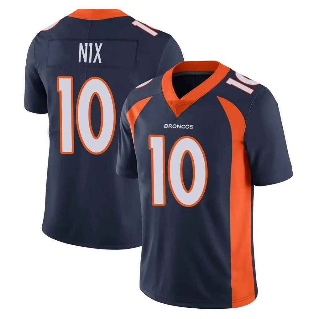 Elroe D.Broncos #10 Bo Nix Player Navy Vapor Untouchable Limited Game Stitched Jerseys