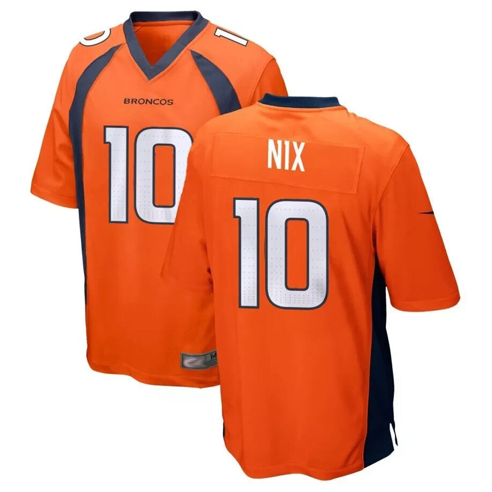 Elroe D.Broncos #10 Bo Nix Player Orange Game Stitched Jerseys