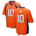 Elroe D.Broncos #10 Bo Nix Player Orange Game Stitched Jerseys