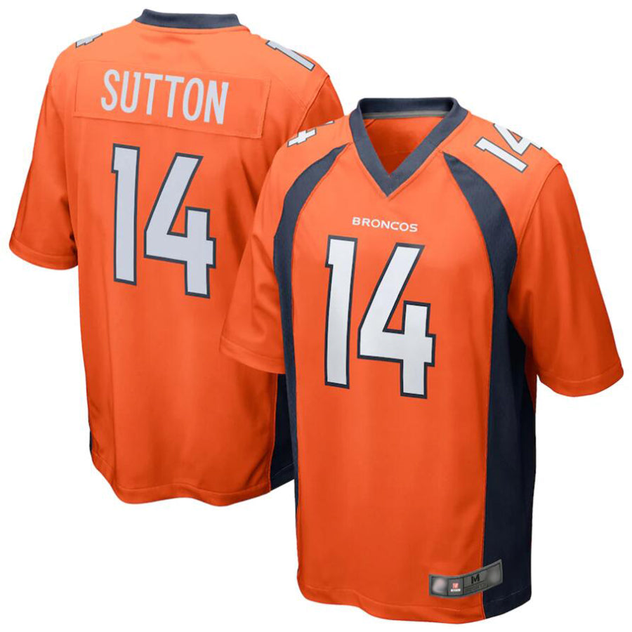 Elroe D.Broncos #14 Courtland Sutton Orange Replica Game Stitched Jerseys