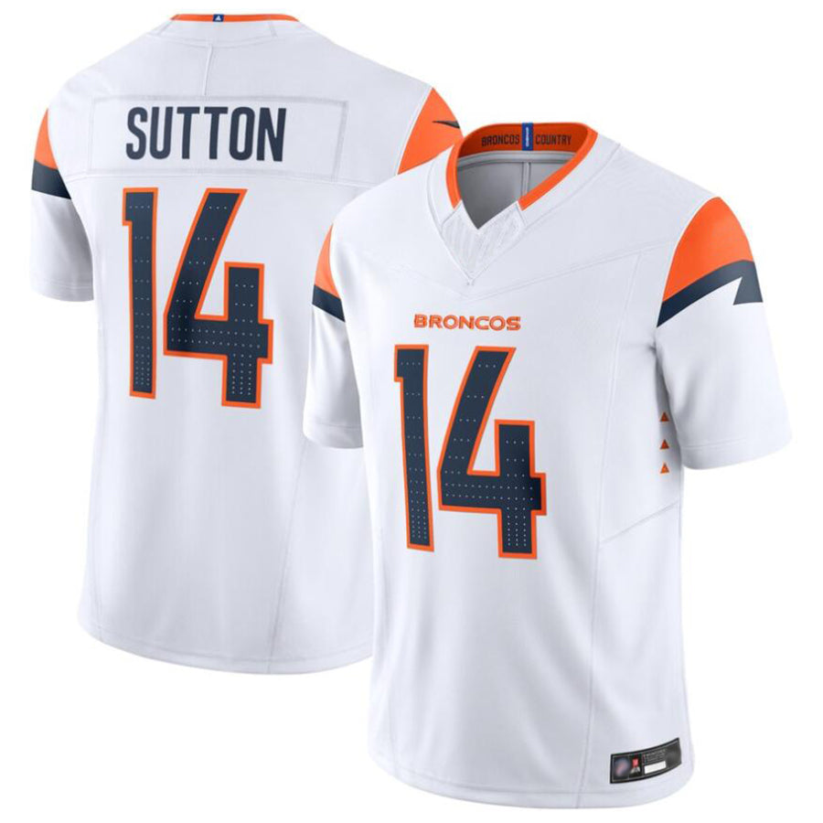 Elroe D.Broncos #14 Courtland Sutton Player White Vapor F.U.S.E. Limited Stitched Jerseys