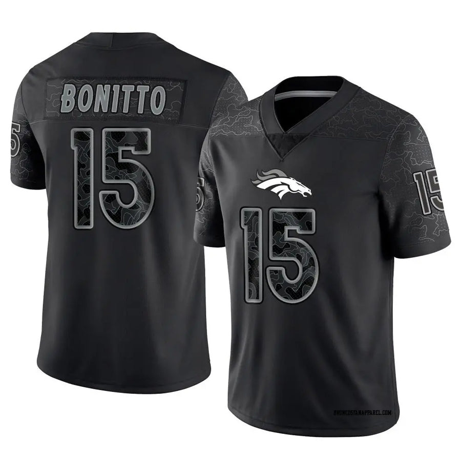 Elroe D.Broncos #15 Nik Bonitto Player Black RFLCTV Limited Stitched Jerseys