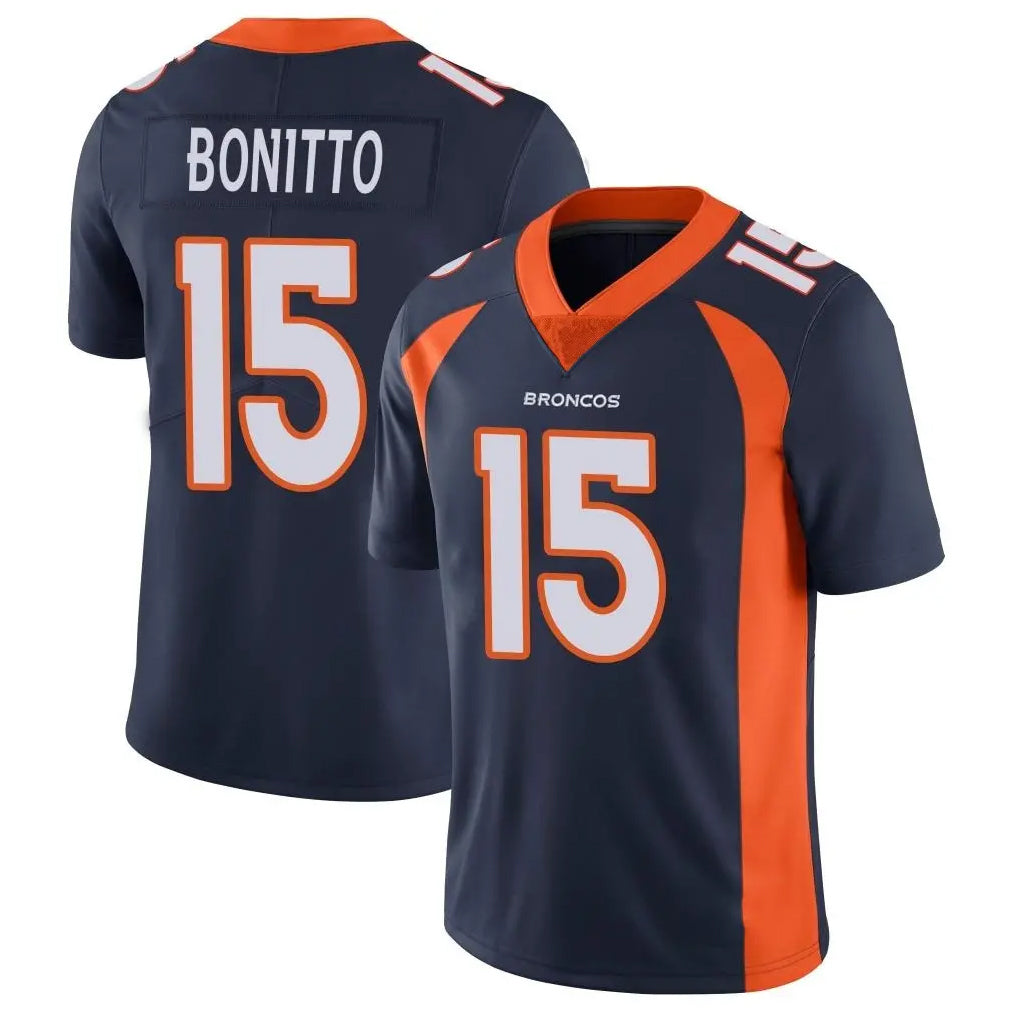 Elroe D.Broncos #15 Nik Bonitto Player Navy Vapor Untouchable Limited Game Stitched Jerseys