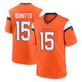 Elroe D.Broncos #15 Nik Bonitto Player Orange Alternate Collection Throwback Game Stitched Jerseys