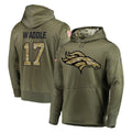 Elroe D.Broncos #17 Jaylen Waddle Player Olive Salute to Service Pullover Hoodies Home Game Stitched Jerseys
