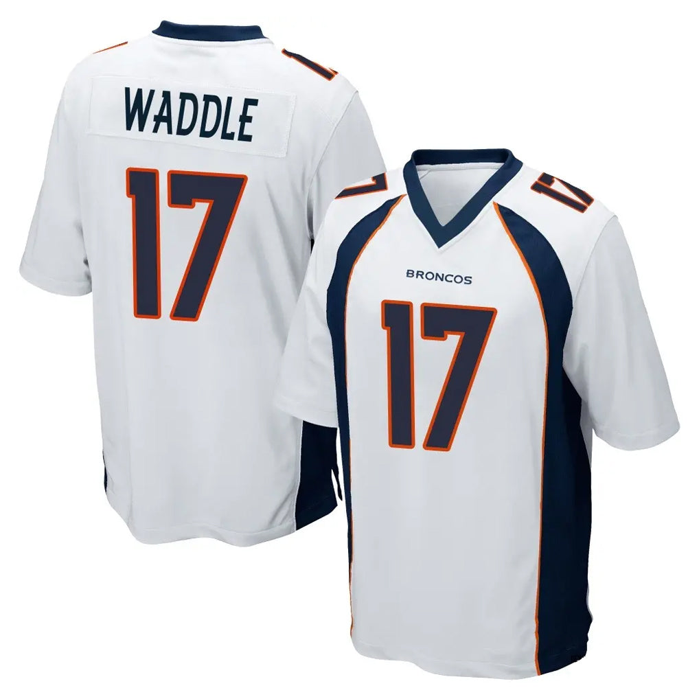 Elroe D.Broncos #17 Jaylen Waddle Player White Game Stitched Jerseys