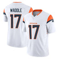 Elroe D.Broncos #17 Jaylen Waddle Player White Limited Vapor F.U.S.E. Home Game Stitched Jerseys