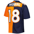 Elroe D.Broncos #18 Peyton Manning Mitchell & Ness NavyOrange 2015 Split Legacy Replica  Stitched Puhic Jersey