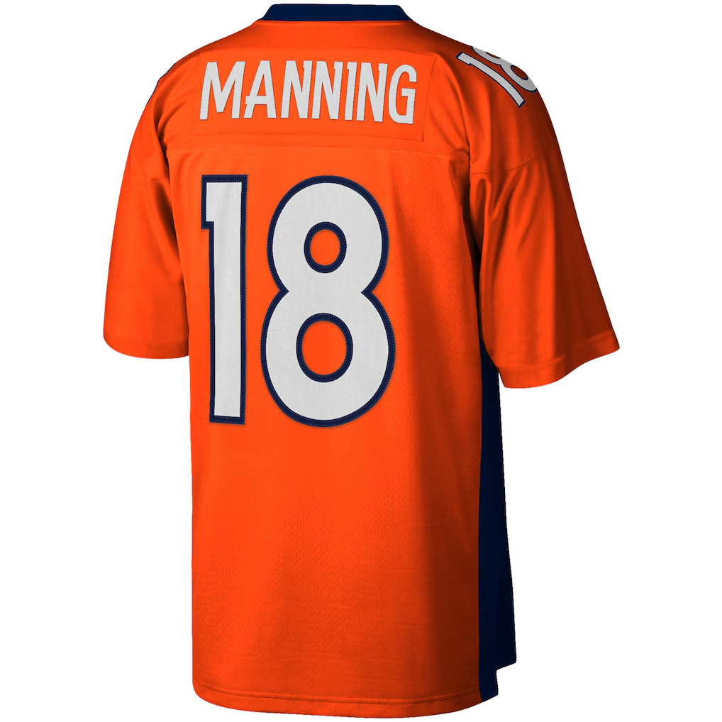 Elroe D.Broncos #18 Peyton Manning Mitchell & Ness Orange Big & Tall 2015 Retired Player Replica Stitched Puhic Jersey