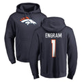 Elroe D.Broncos #1 Evan Engram Player Navy Pullover Hoodie Limited Stitched Jerseys