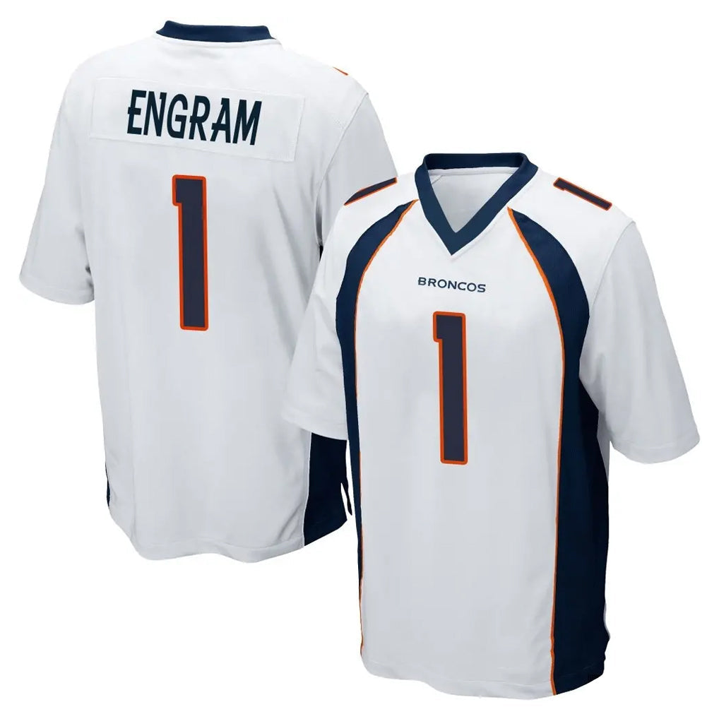 Elroe D.Broncos #1 Evan Engram Player White Game Stitched Jerseys