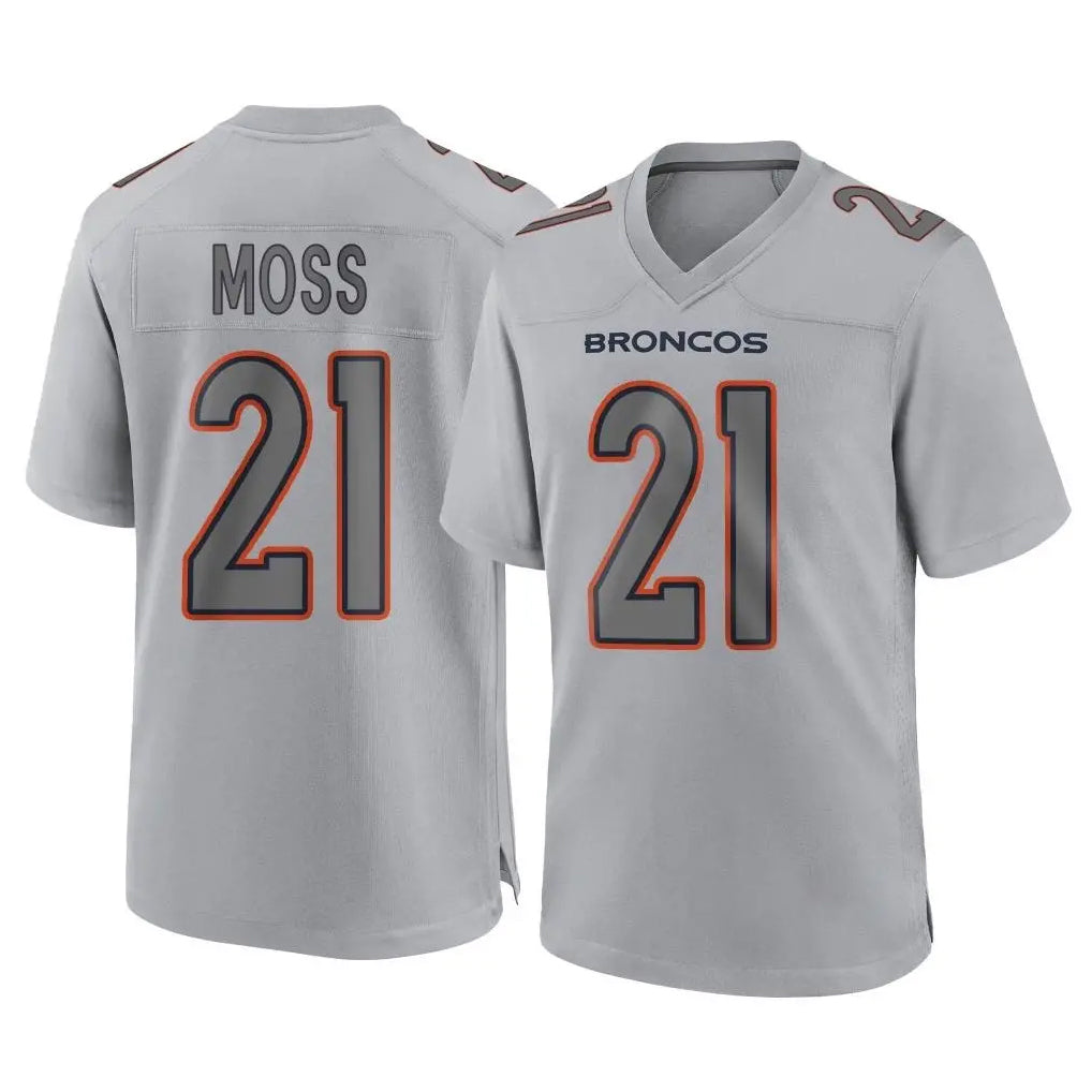 Elroe D.Broncos #21 Riley Moss Player Gray Atmosphere Fashion Limited Game Stitched Jerseys