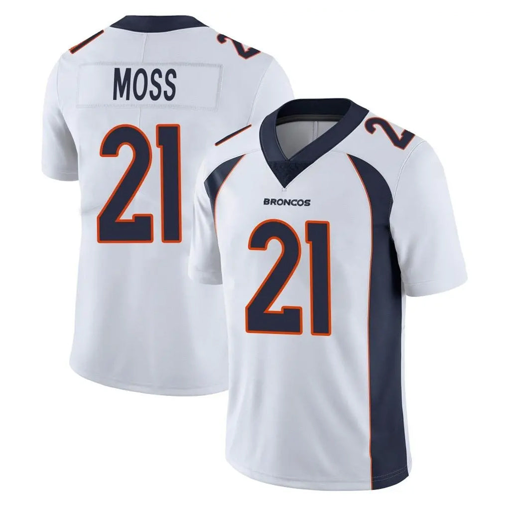 Elroe D.Broncos #21 Riley Moss Player White Vapor Untouchable Limited Home Game Stitched Jerseys
