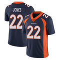 Elroe D.Broncos #22 Brandon Jones Player Navy Vapor Untouchable Limited Game Stitched Jerseys