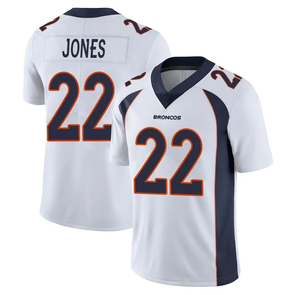 Elroe D.Broncos #22 Brandon Jones Player White Vapor Untouchable Limited Home Game Stitched Jerseys