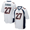 Elroe D.Broncos #27 J.K. Dobbins Player White Game Stitched Jerseys