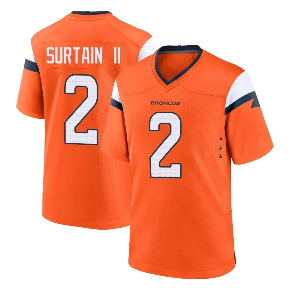 Elroe D.Broncos #2 Pat Surtain II Cooper Player Orange Home Game Stitched Jerseys