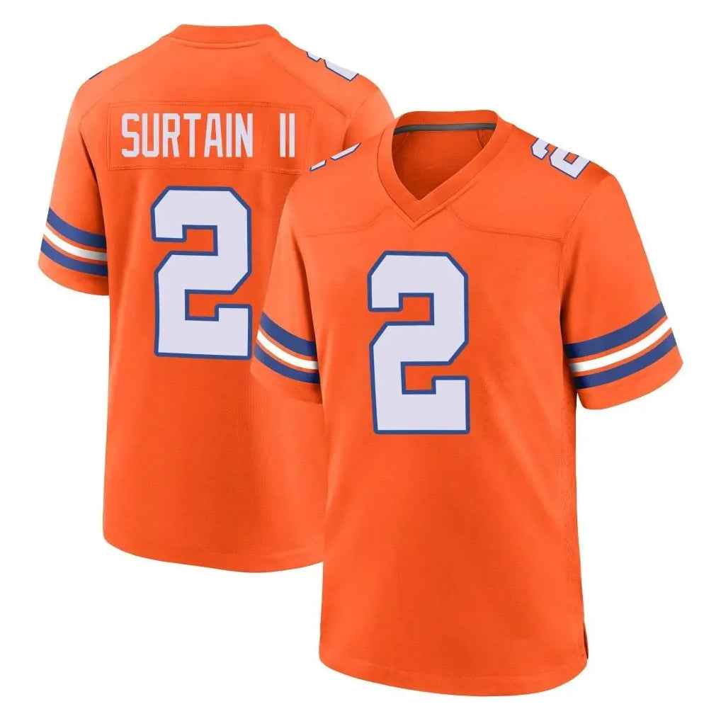 Elroe D.Broncos #2 Pat Surtain II Player Orange Alternate Collection Throwback Game Stitched Jerseys