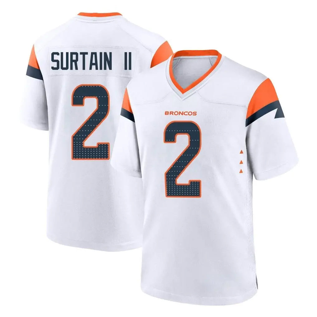 Elroe D.Broncos #2 Pat Surtain II Player White Home Game Stitched Jerseys