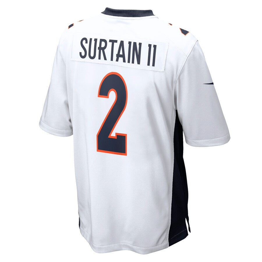 Elroe D.Broncos #2 Patrick Surtain II Player White Home Game Stitched Jerseys